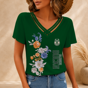 Limited Edition – Customized NBA Milwaukee Bucks V-Neck Shirt