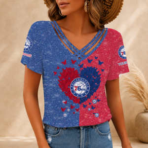 Limited Edition – Customized NBA Philadelphia 76Ers V-Neck Shirt