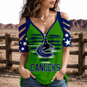 Limited Edition – Customized NHL Vancouver Canucks Strappy Cold-Shoulder Top