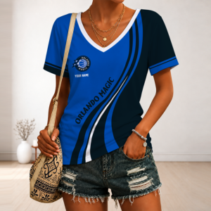 Limited Edition – New Customized NBA Orlando Magic V-Neck Female Shirt TTH2107126