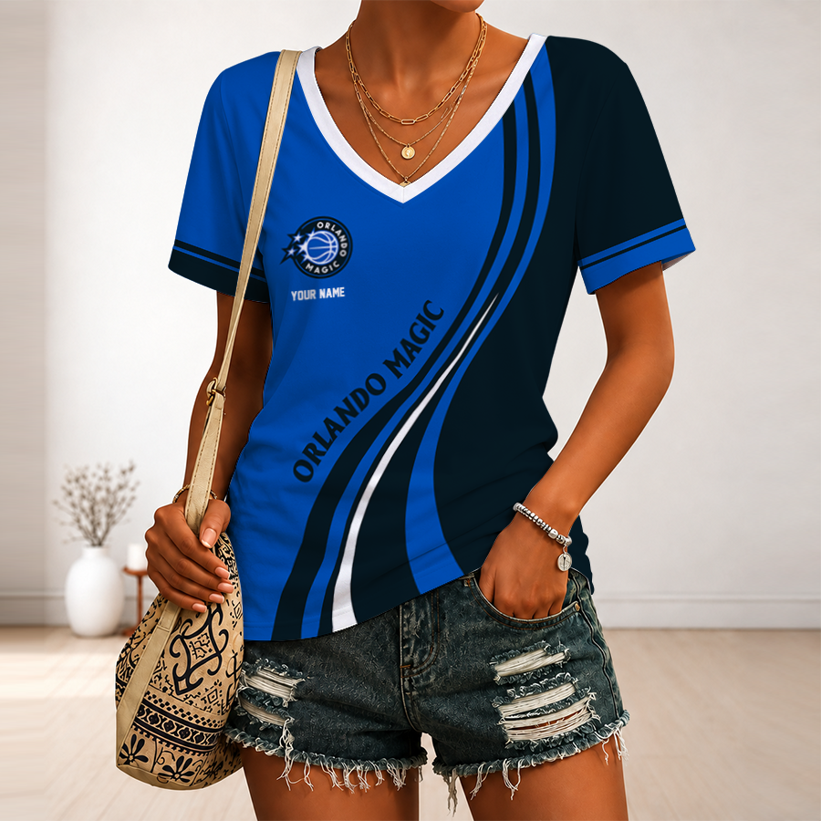 Limited Edition – New Customized NBA Orlando Magic V-Neck Female Shirt TTH2107126