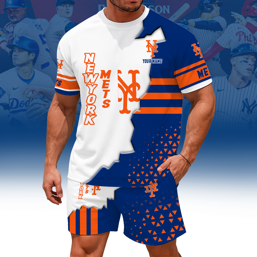Limited Edition – Customized MLB New York Mets Unisex T-Shirt & Shorts Set