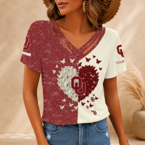 Limited Edition – Customized NCAA Oklahoma Sooners V-Neck Shirt