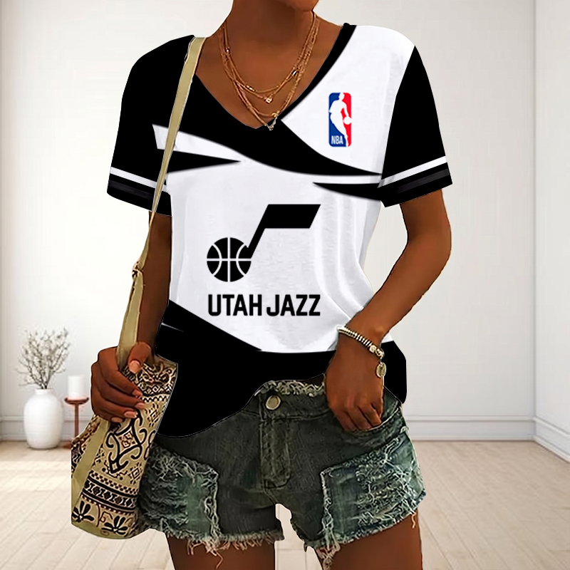 Limited Edition – Customized NBA Utah Jazz V-Neck Female Shirt