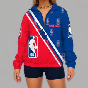 Limited Edition – Customized NBA National Basketball Association V-Neck Zipper Sweatshirt Jacket