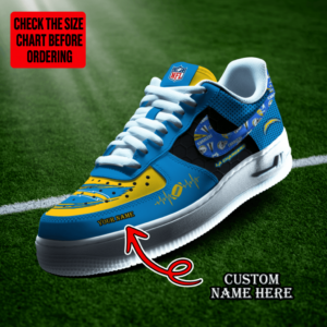 Limited Edition – Customized NFL Los Angeles Chargers Af1 Shoes