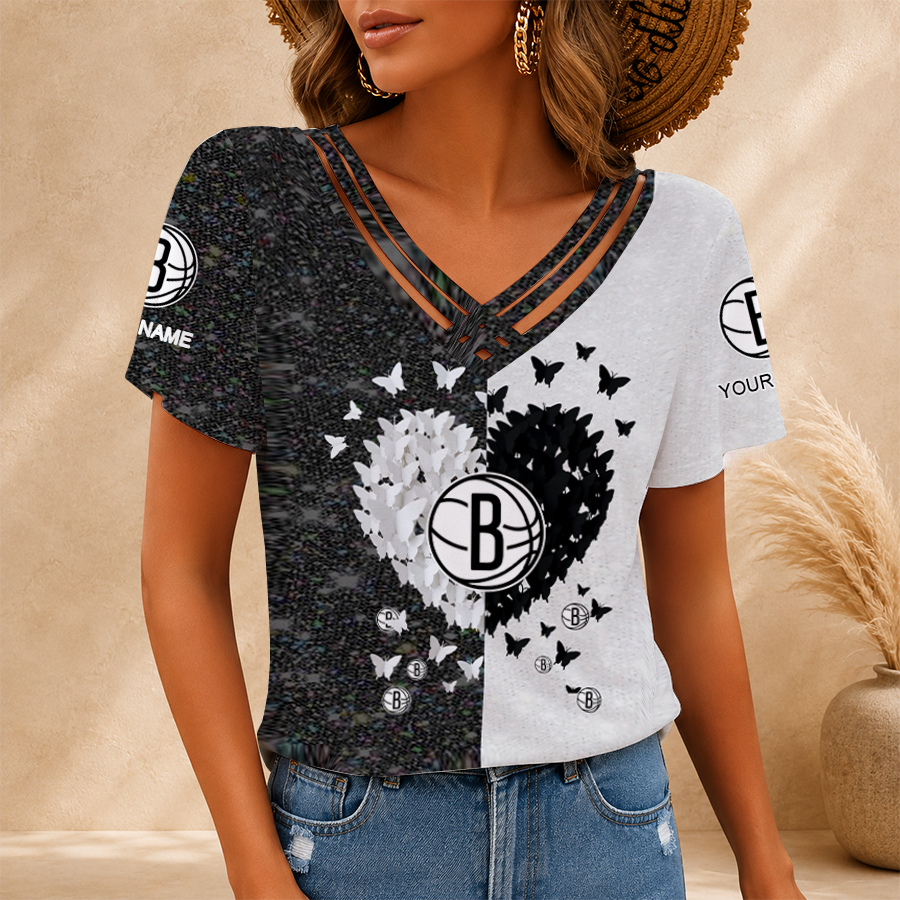 Limited Edition – Customized NBA Brooklyn Nets V-Neck Shirt