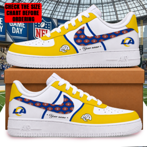 Limited Edition – Customized NFL Los Angeles Rams Af1 Shoes