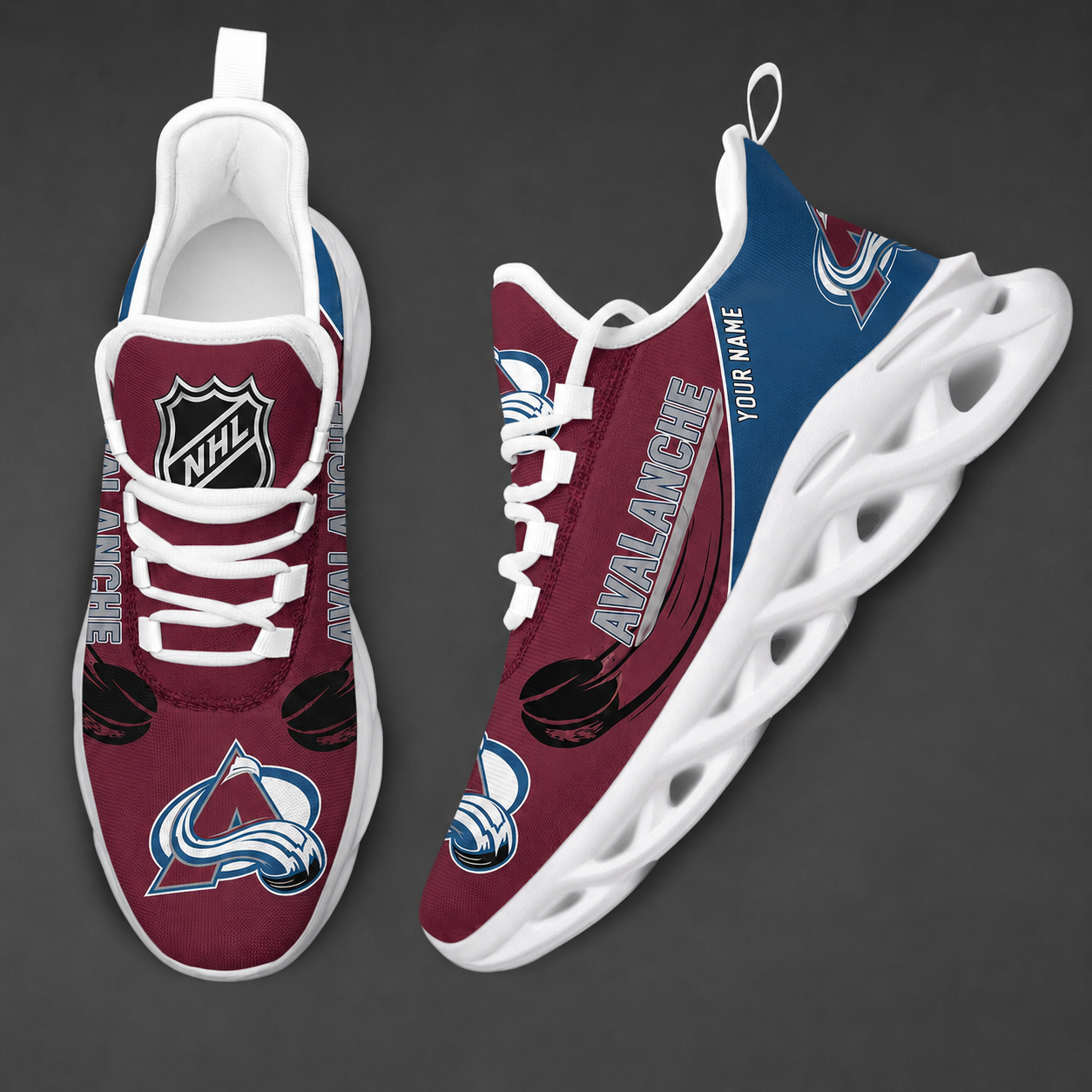 Limited Edition – Customized NHL Colorado Avalanche Max Soul Shoes - Image 2
