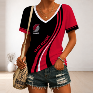 Limited Edition – New Customized NBA Portland Trail Blazers V-Neck Female Shirt TTH2107126
