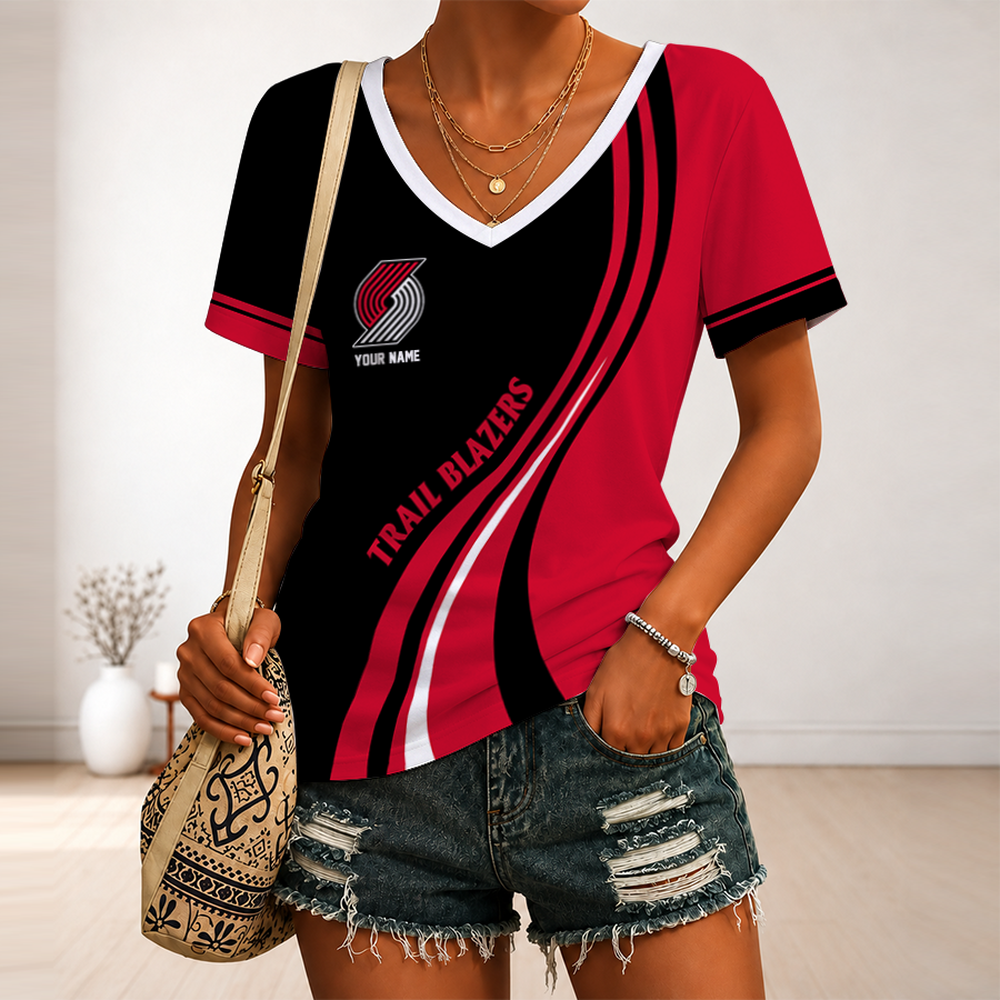 Limited Edition – New Customized NBA Portland Trail Blazers V-Neck Female Shirt TTH2107126