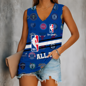 Limited Edition – Customized NBA All Teams Women’s V-Neck Tank Top