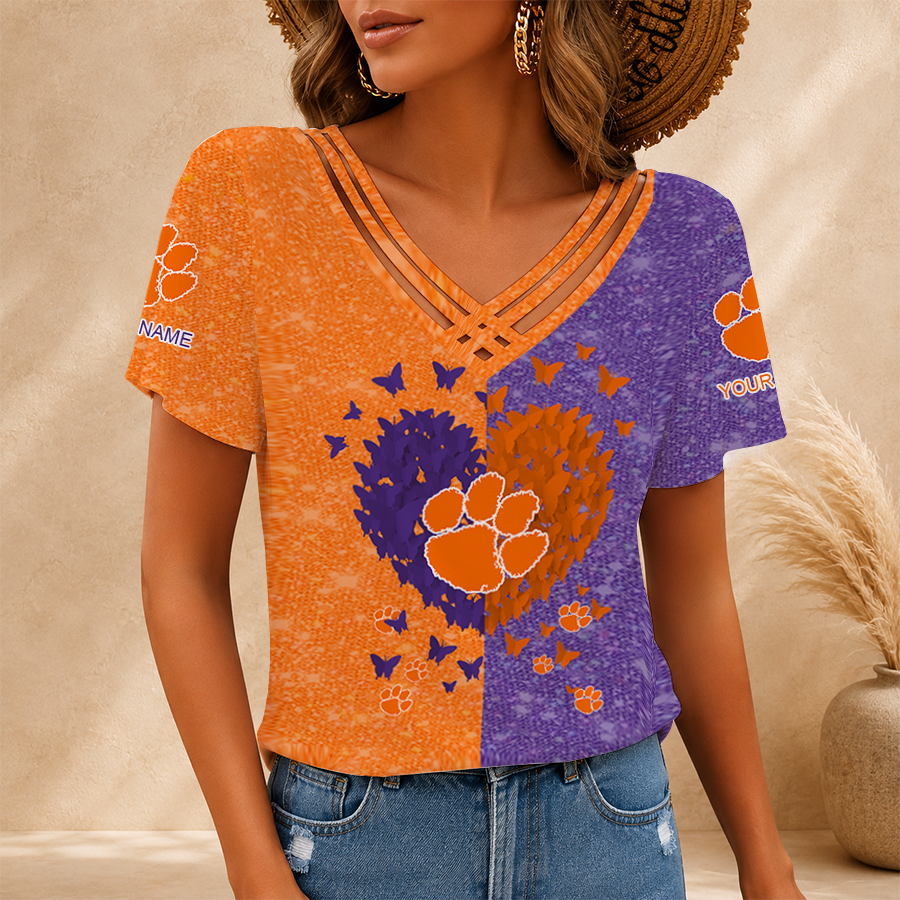 Limited Edition – Customized NCAA Clemson Tigers V-Neck Shirt