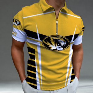 Limited Edition – New Customized NCAA Missouri Tigers Zip Polo Shirt