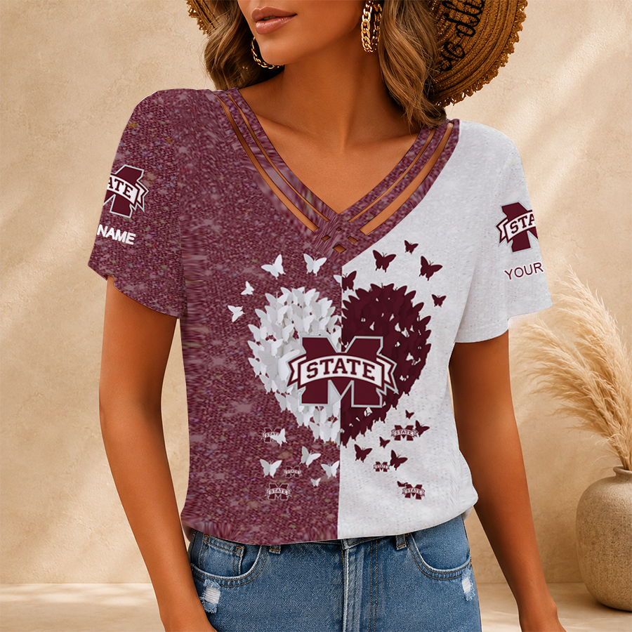 Limited Edition – Customized NCAA Mississippi State Bulldogs V-Neck Shirt
