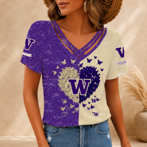 Limited Edition – Customized NCAA Washington Huskies V-Neck Shirt
