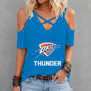 Limited Edition – Customized NBA Oklahoma City Thunder Criss Cross V-Neck Top