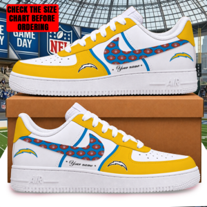 Limited Edition – Customized NFL Los Angeles Chargers Af1 Shoes