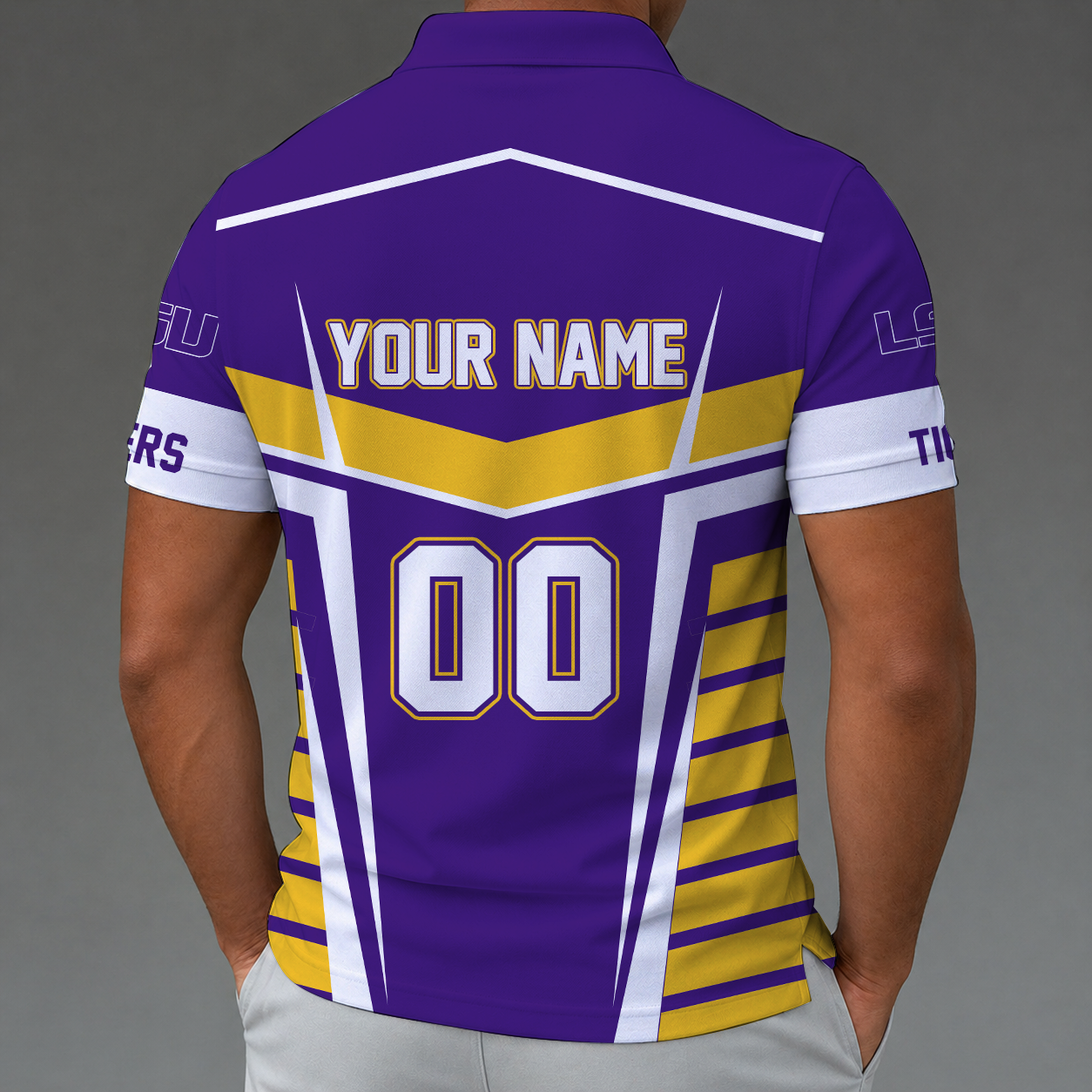 Limited Edition – New Customized NCAA Lsu Tigers Zip Polo Shirt - Image 2