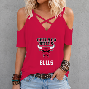 Limited Edition – Customized NBA Chicago Bulls Criss Cross V-Neck Top
