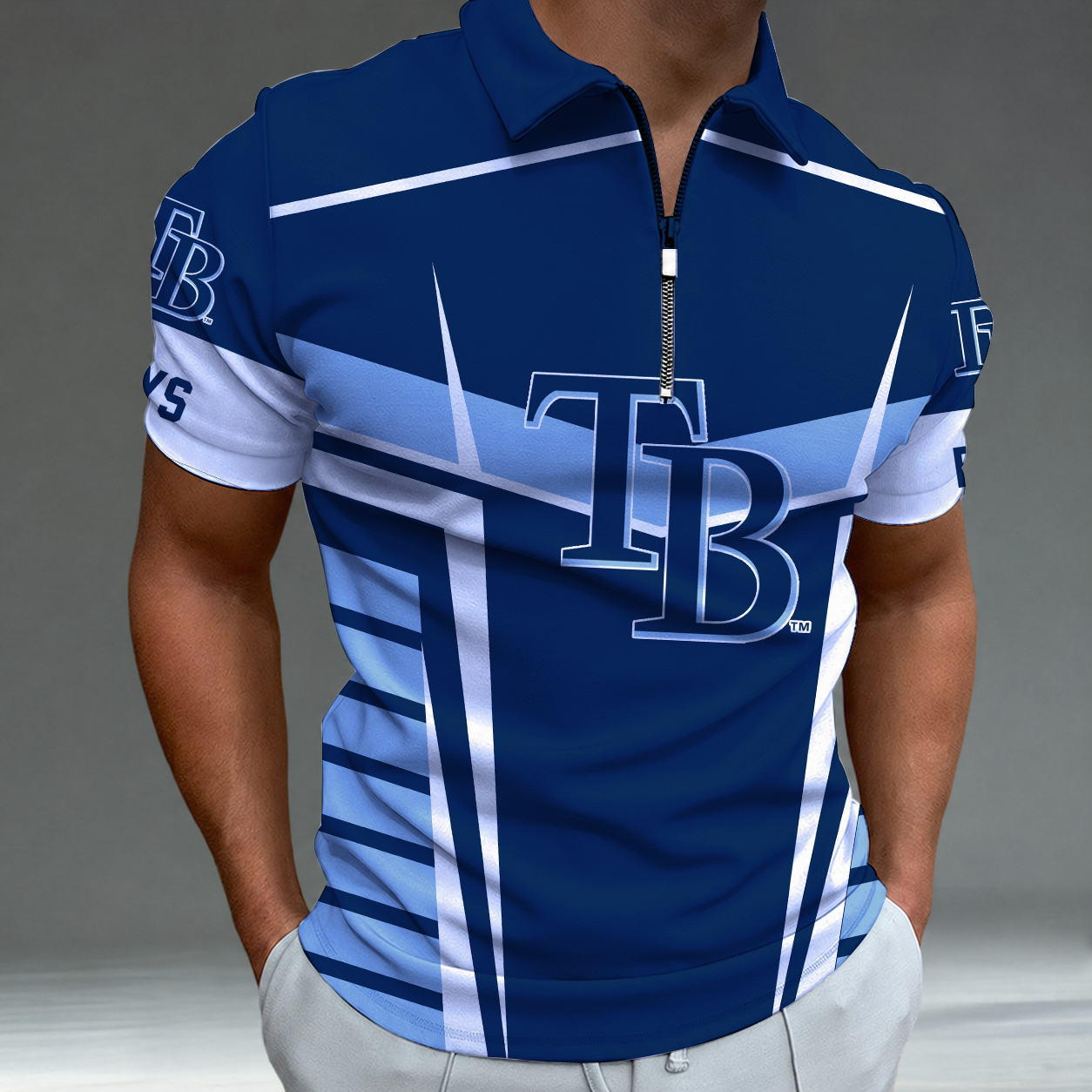 Limited Edition – Customized MLB Tampa Bay Rays Zip Polo Shirt