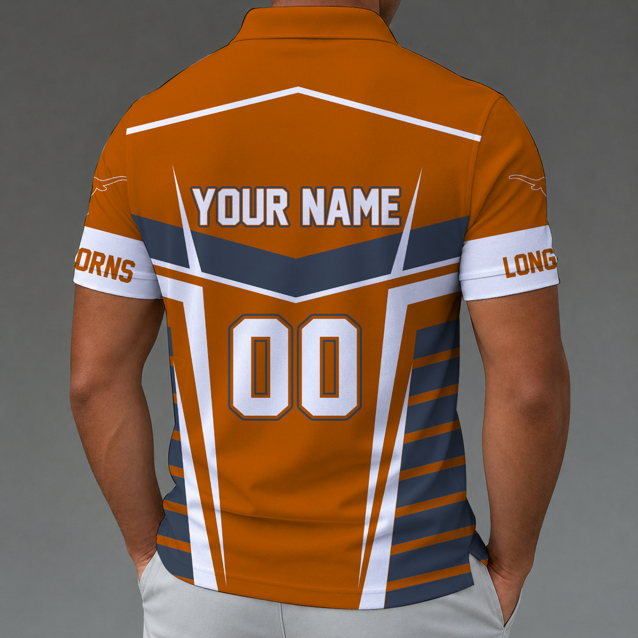 Limited Edition – New Customized NCAA Texas Longhorns Zip Polo Shirt - Image 2