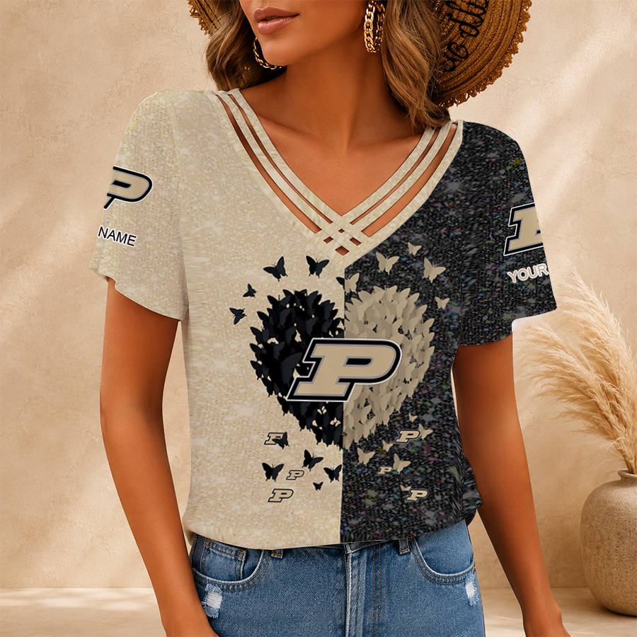 Limited Edition – Customized NCAA Purdue Boilermakers V-Neck Shirt