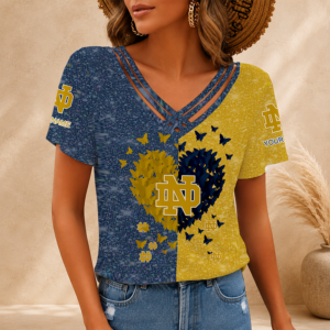 Limited Edition – Customized NCAA Notre Dame Fighting Irish V-Neck Shirt