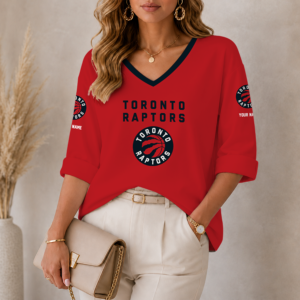 Limited Edition – Customized NBA Toronto Raptors Women’s Heart V-Neck Long Sleeve Shirt