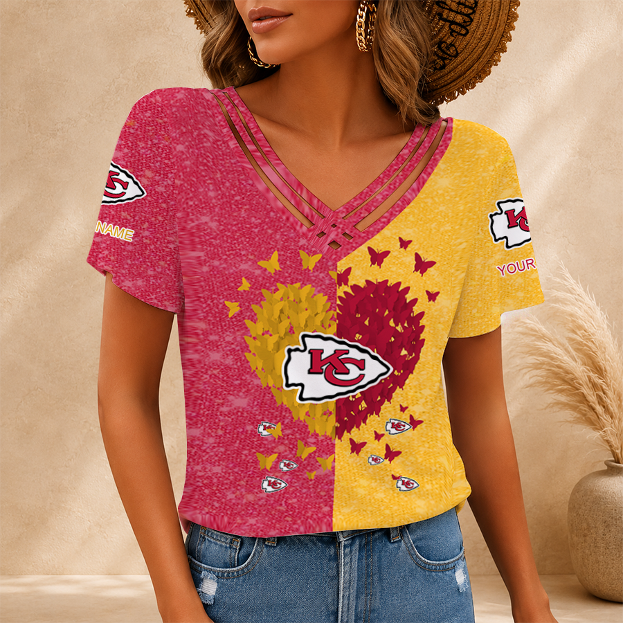 Limited Edition – Customized NFL Kansas City Chiefs V-Neck Shirt