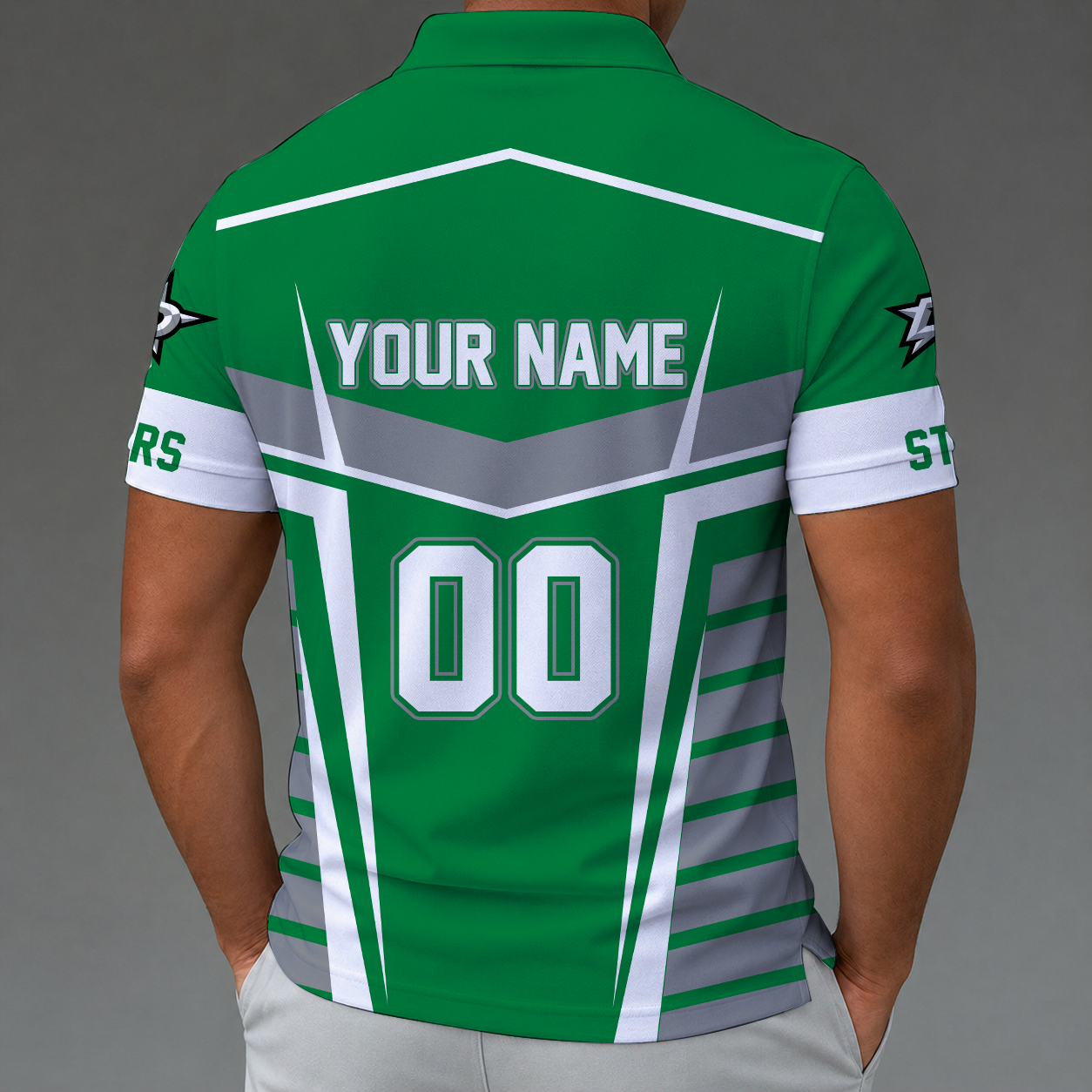 Limited Edition – Customized NHL Dallas Stars Zip Polo Shirt - Image 2