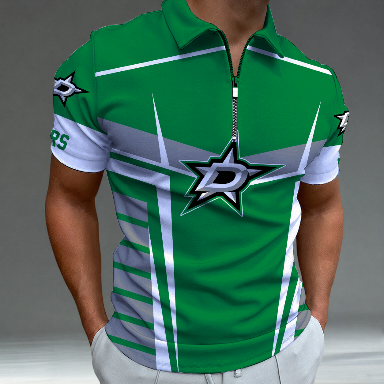 Limited Edition – Customized NHL Dallas Stars Zip Polo Shirt