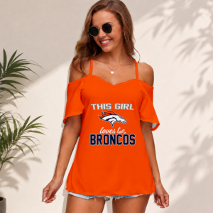 Limited Edition – Customized NFL Denver Broncos Women’s Strappy Off-Shoulder Top