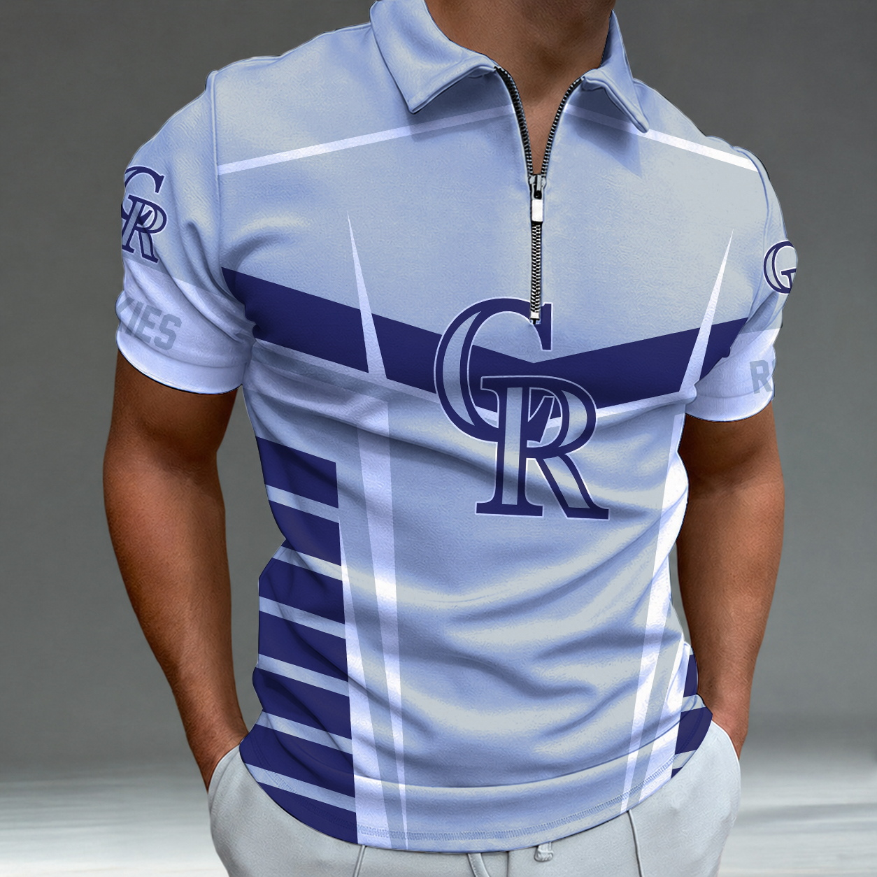 Limited Edition – Customized MLB Colorado Rockies Zip Polo Shirt