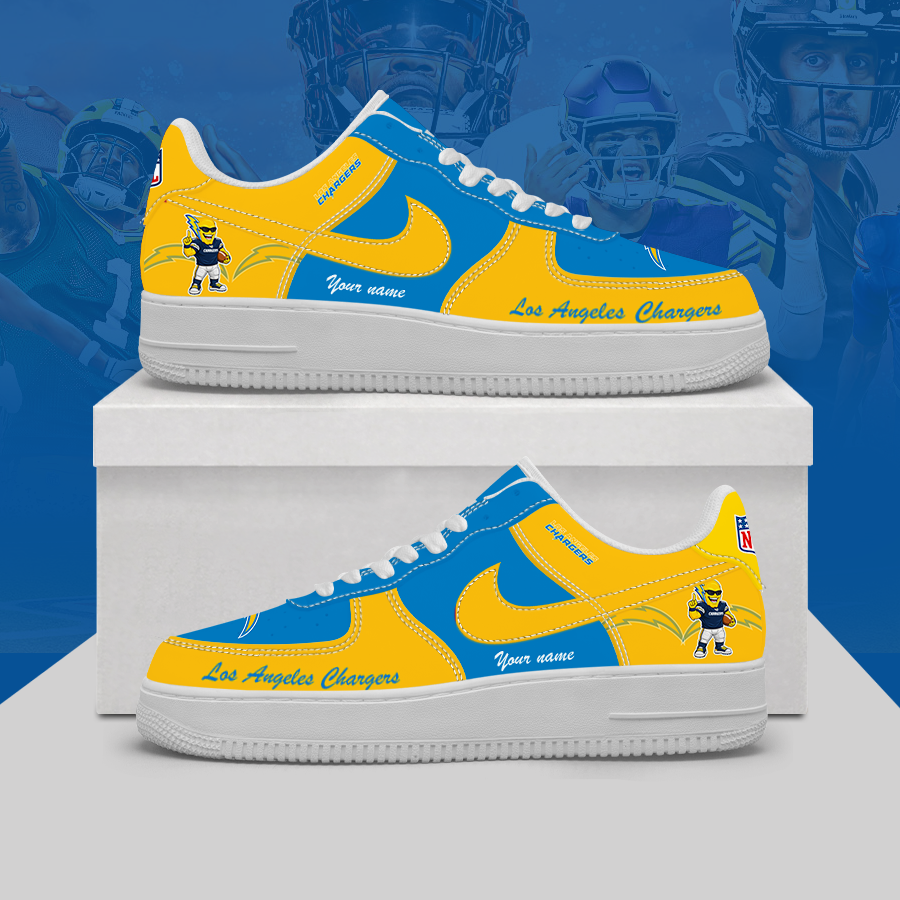 Limited Edition – Customized NFL Los Angeles Chargers Af1 Shoes