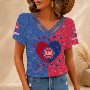 Limited Edition – Customized NBA Detroit Pistons V-Neck Shirt