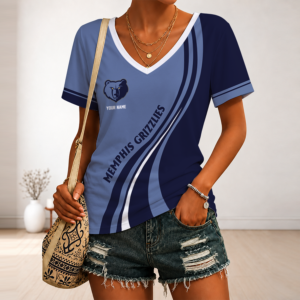 Limited Edition – New Customized NBA Memphis Grizzlies V-Neck Female Shirt TTH2107126
