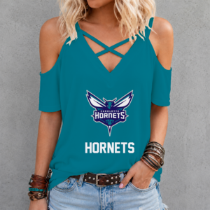 Limited Edition – Customized NBA Charlotte Hornets Criss Cross V-Neck Top