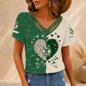Limited Edition – Customized NBA Milwaukee Bucks V-Neck Shirt