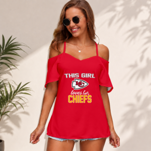 Limited Edition – Customized NFL Kansas City Chiefs Women’s Strappy Off-Shoulder Top