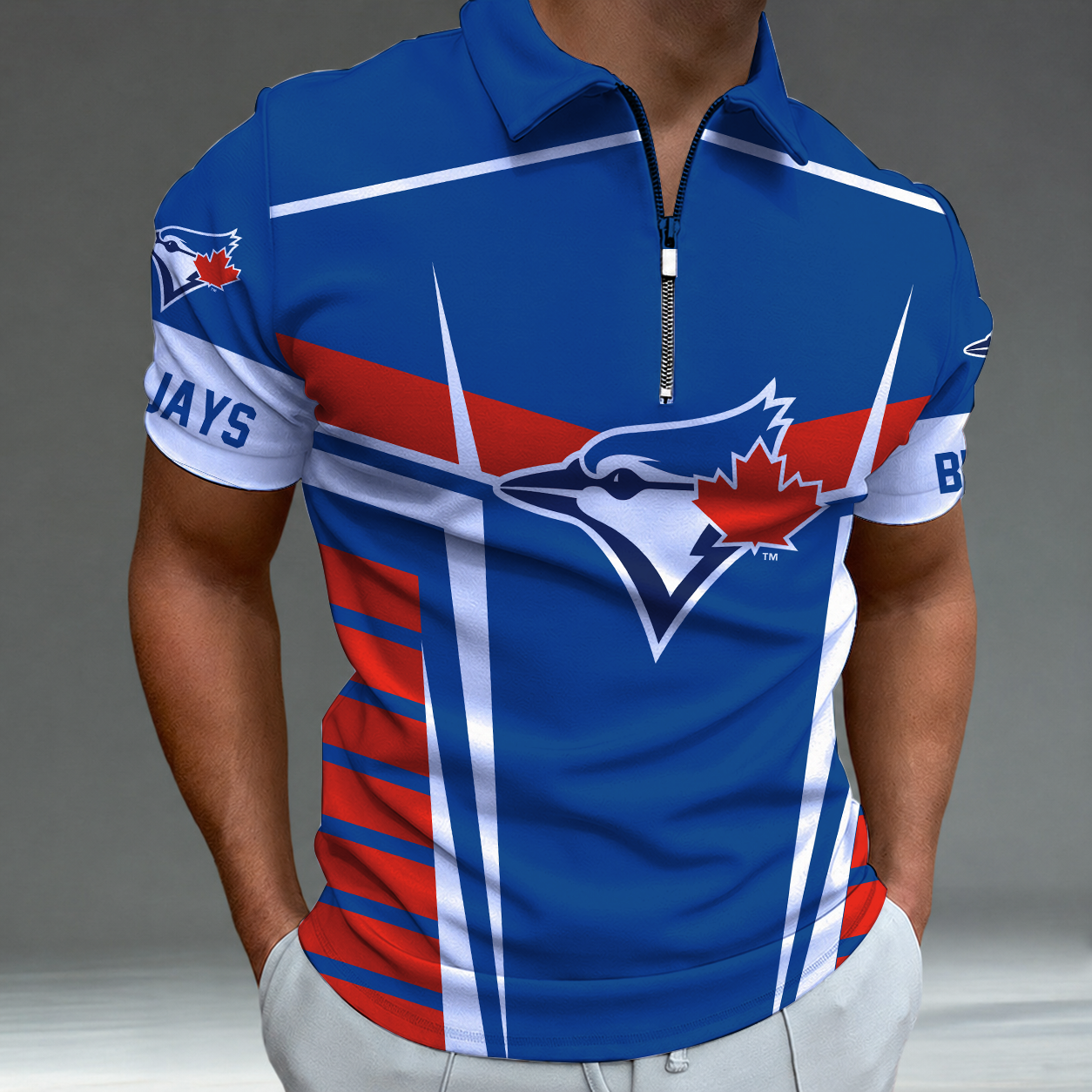 Limited Edition – Customized MLB Toronto Blue Jays Zip Polo Shirt