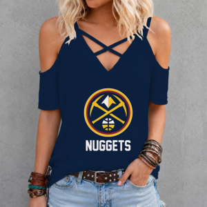 Limited Edition – Customized NBA Denver Nuggets Criss Cross V-Neck Top