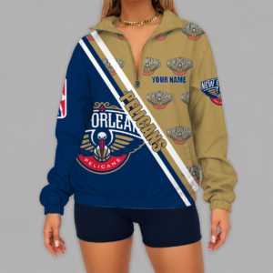 Limited Edition – Customized NBA New Orleans Pelicans V-Neck Zipper Sweatshirt Jacket