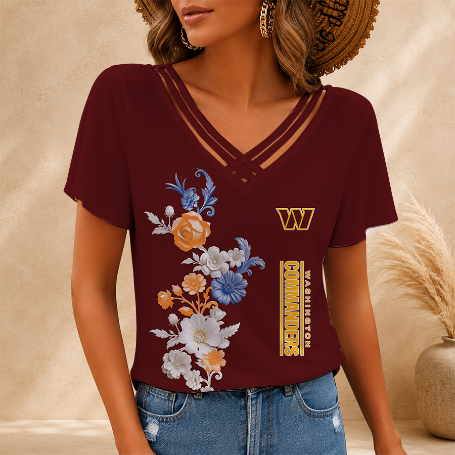 Limited Edition – Customized NFL Washington Commanders V-Neck Shirt
