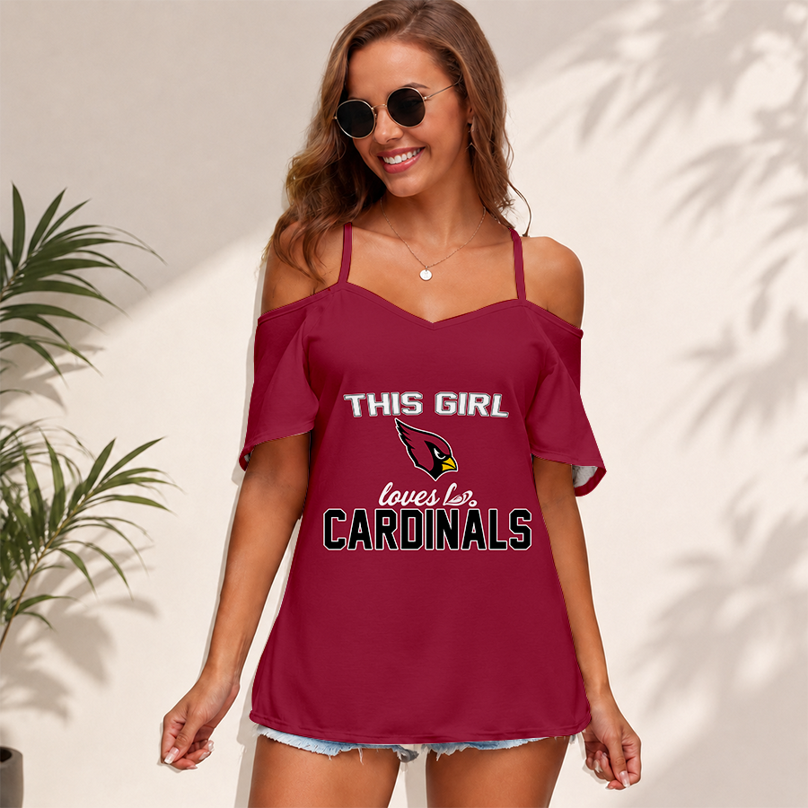 Limited Edition – Customized NFL Arizona Cardinals Women’s Strappy Off-Shoulder Top