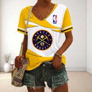 Limited Edition – Customized NBA Denver Nuggets V-Neck Female Shirt