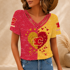 Limited Edition – Customized NHL Calgary Flames V-Neck Shirt
