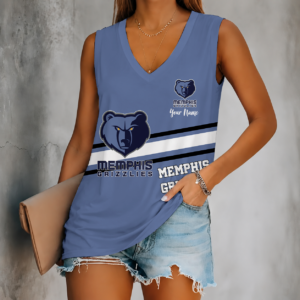 Limited Edition – Customized NBA Memphis Grizzlies Women’s V-Neck Tank Top
