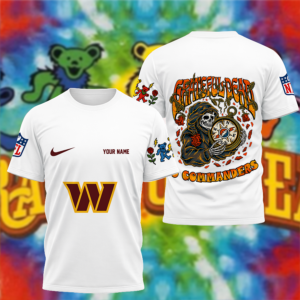 Limited Edition – Customized NFL Washington Commanders x Grateful Dead T-Shirt