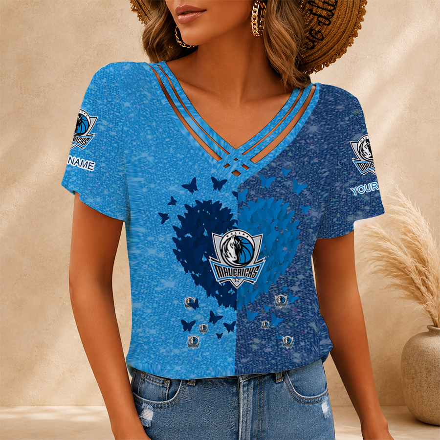 Limited Edition – Customized NBA Dallas Mavericks V-Neck Shirt